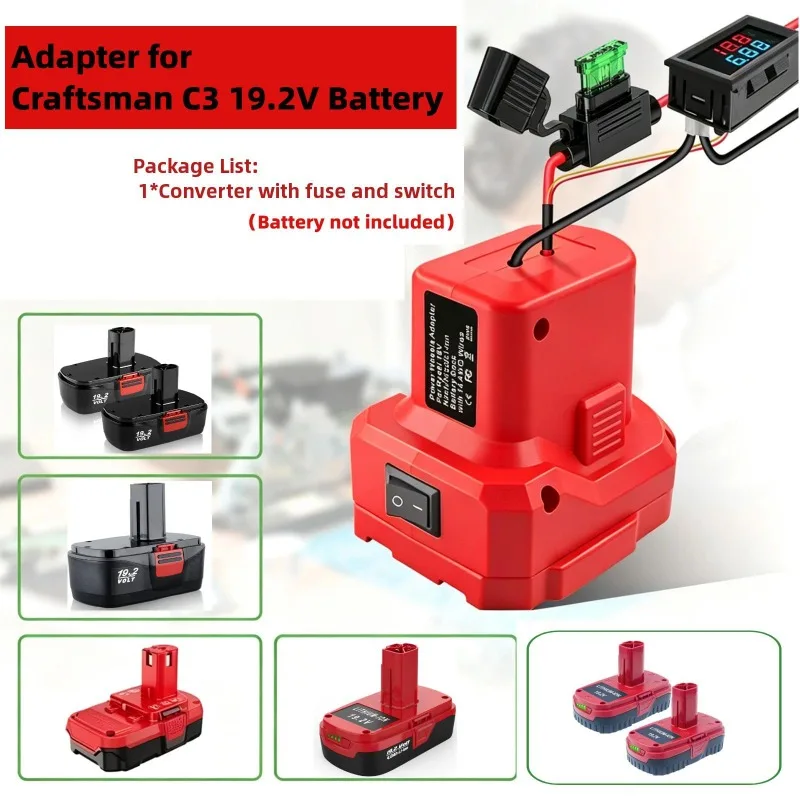 DIY Power Connector Portable Power Wheel Adapter Compatible with For Craftsman 19.2V/20V Batteries for Robots with 14 AWG Wire