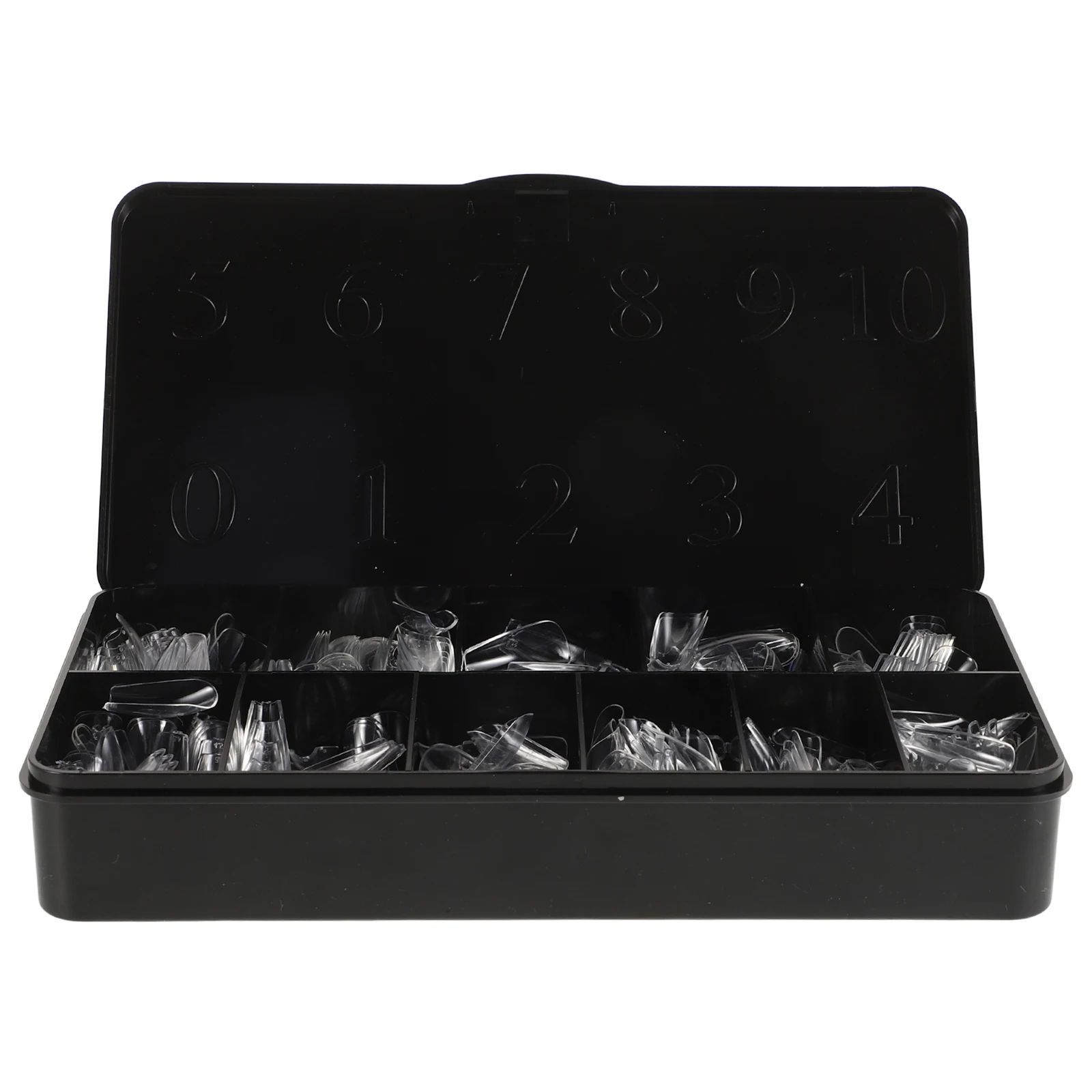 

500pcs Transparent Nail Tips Coffin Shape False Nails ABS Clear Press On Gel Acrylic Builder Extensions Practice Sticks Sample