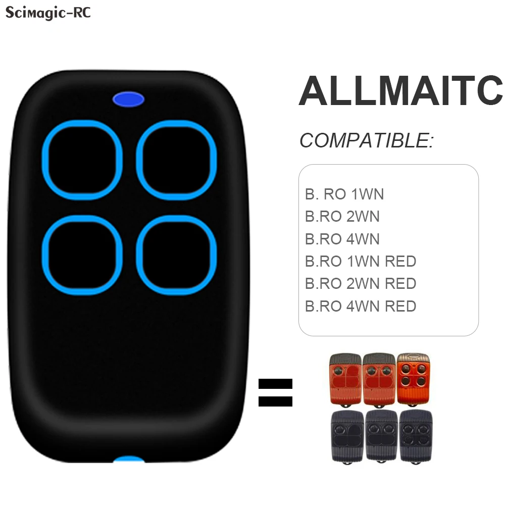 

ALLMATIC Remote Control Garage Gate Clone ALLMATIC BRO WN BRO OVER MINI PASS BRO STAR FOR4 TECH 3 433mhz Door Opener Duplicator