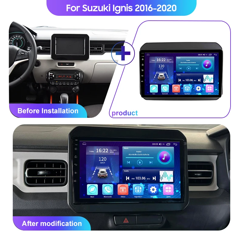 

TDARRM For Suzuki Ignis 2016-2020 Car Radio Stereo Receiver IPS Multimedia Video Screen 2Din Navigation GPS Car Radio WIFI