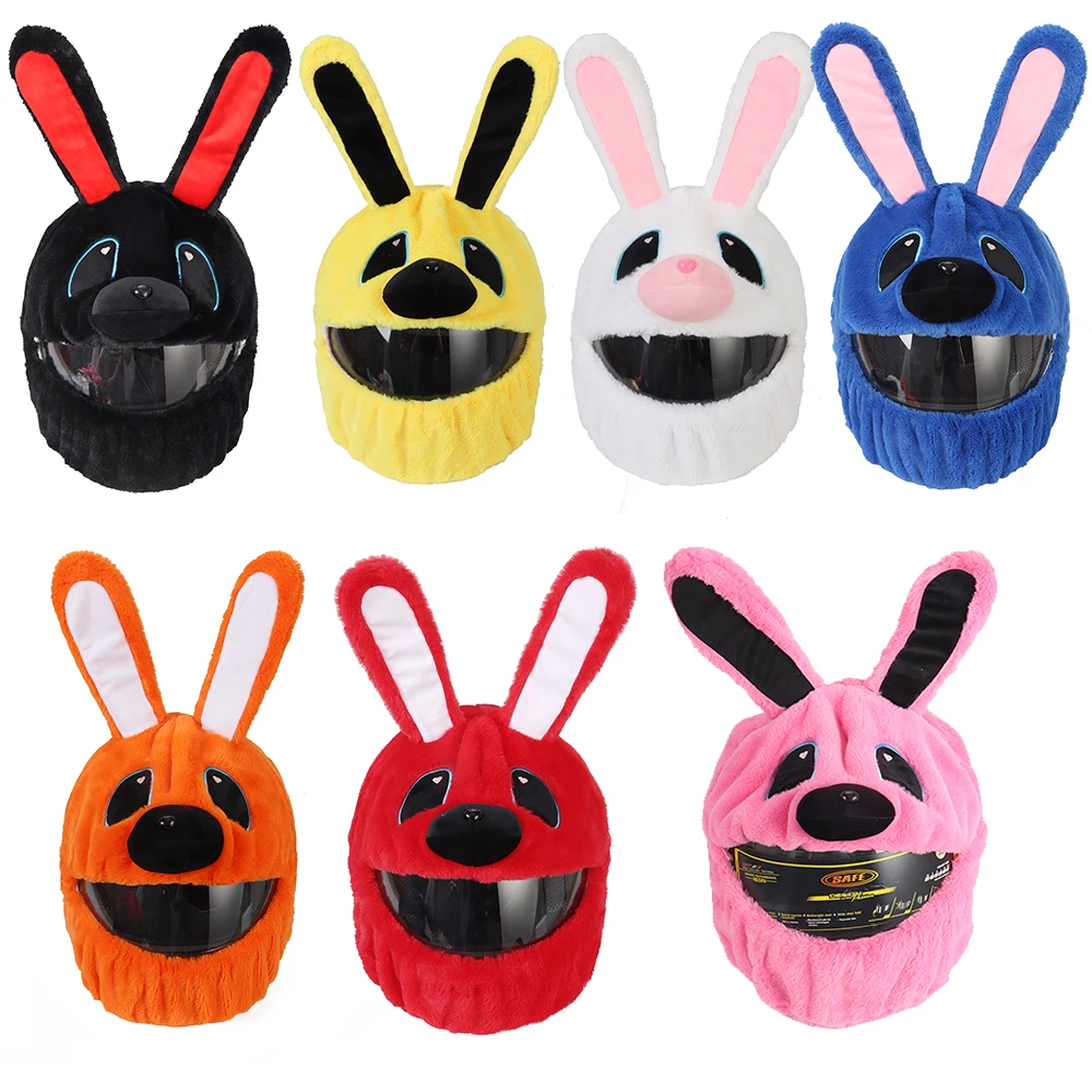 

7 Colors Motorcycle Helmet Cover Cartoon Fluffy Plush Protection Headgear Covers For Full-face Cross-section Helmets Accessories
