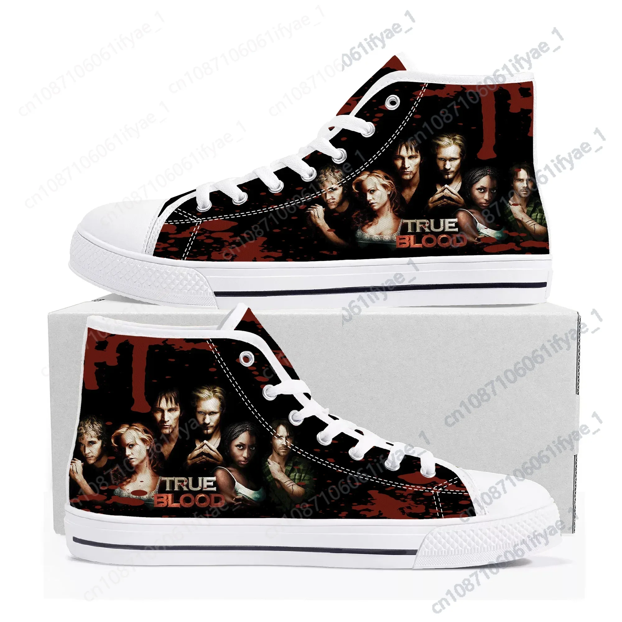 True Blood High Top Sneakers Mens Womens Teenager Anna Paquin Stephen Moyer Canvas Sneaker couple Casual Shoe Customize Shoes