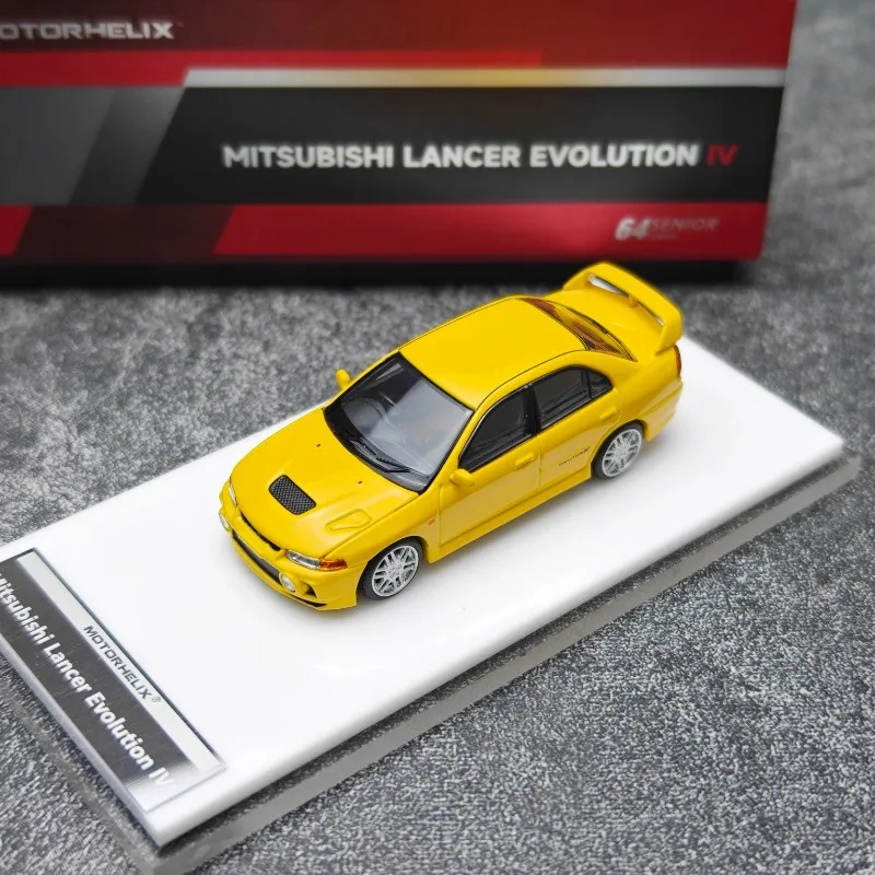 Mh diecast 1/64 escala mitsubishi lancer evo 4 liga modelo de carro mitsubishi jogar veículos brinquedos para meninos presente