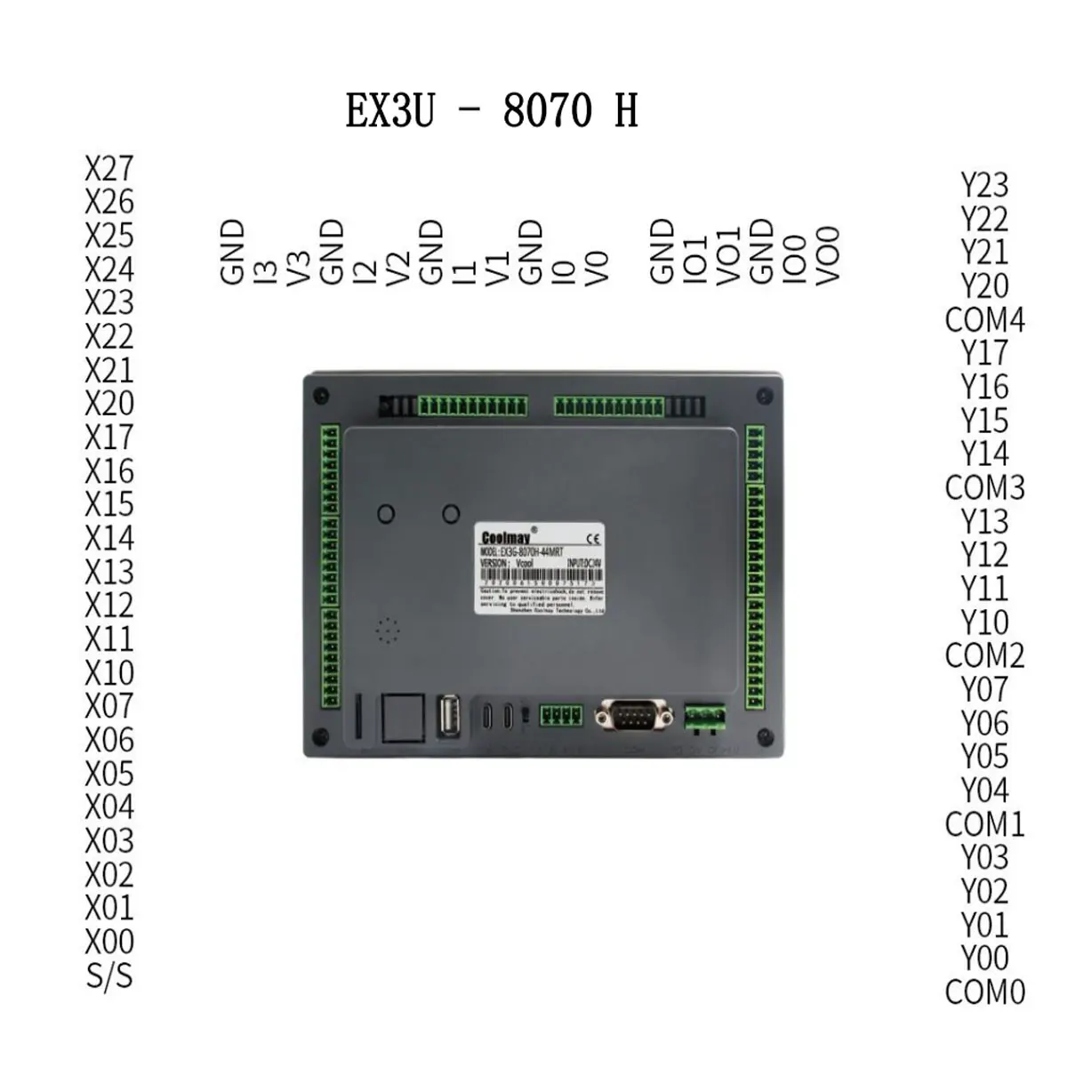 Coolmay EX3U 8043H 8070H 8100H EX3U-8043H EX3U-8070H EX3U-8100H PLC HMI All in One 4 7 Inch Analog