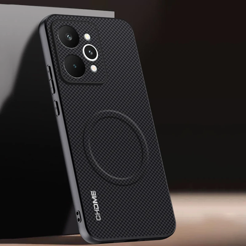 Realme P4 Power用高級車載マグネットホルダー付きスマホケース、Realme P4 Power 5G用TPUシリコン耐衝撃バックカバー Coque