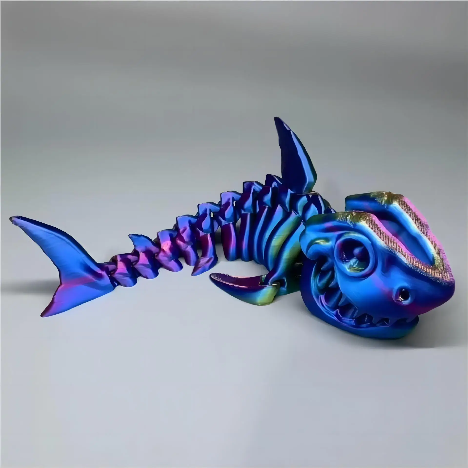 ثلاثية الأبعاد مطبوعة الطفل القرش ، الهيكل العظمي التمساح نموذج الهيكل العظمي صوتها كامل المنقولة هدية عيد ميلاد الحيوانات واقعية ديكور سطح المكتب #4