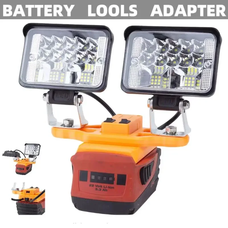 w/Usb LED Work Light Emergency Light Bulb Flashlight For HILTI 22v B22 Lithium Battery (Not Including Battery)