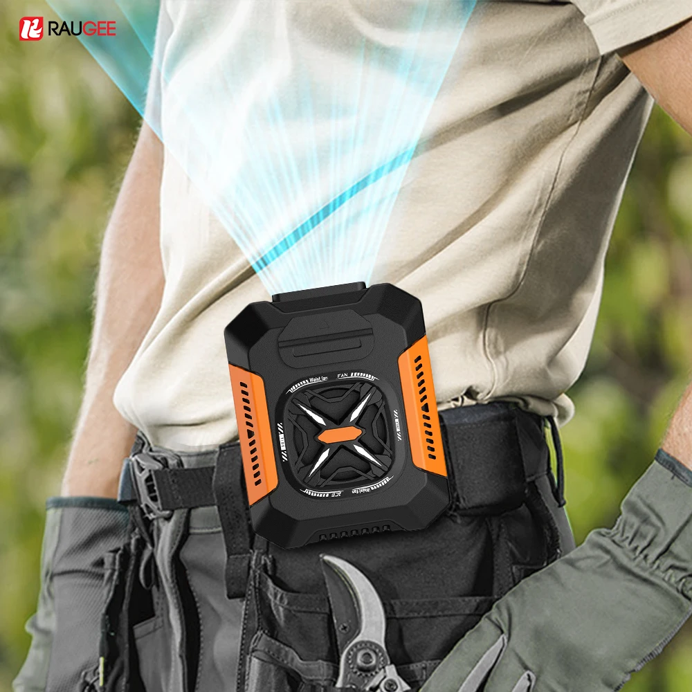 

Portable Personal Belt Clip Fan Power Bank Flashlight Waist Fan Outdoor Works Hiking Camping USB Rechargeable Portable Clip Fan