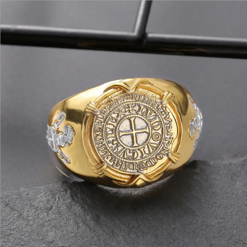 New Creative Personality Crusader Accessories, Ring of Valor Coin Men's Jewelry