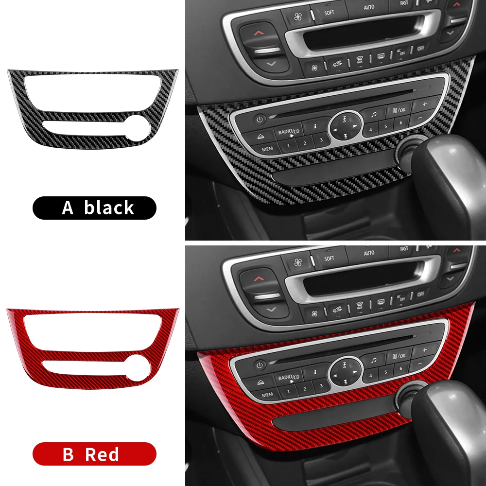 Real Soft Carbon Fiber Sticker For Renault Fluence Megane RS 2009 2010 2011 2012 2013 2014 LHD RHD Central Switch Interior Panel