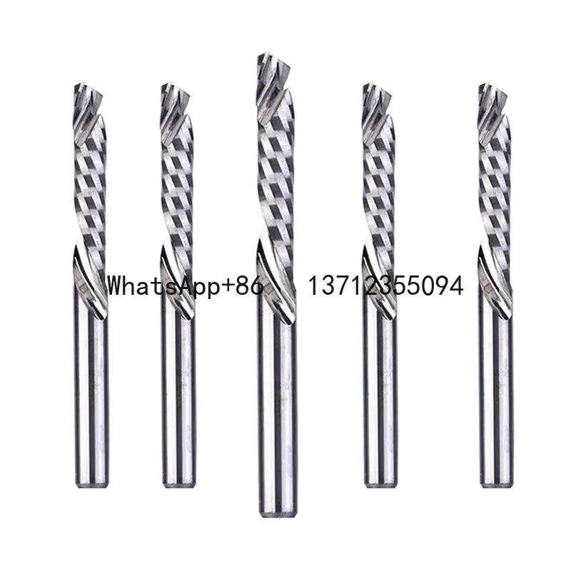 

20 шт. 3,175/4/6/8 мм AAAASingle флейта вверх и вниз, спиральные твердосплавные фрезы, фрезы для компрессионных концевых фрез по дереву, фрезы