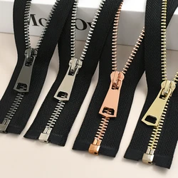 2Pcs 5# Metal Zipper 15-80cm Close/Open-End Zips Tape for Jacket Garments Bags Auto Lock Zippers Repair Kits Sewing Accessories