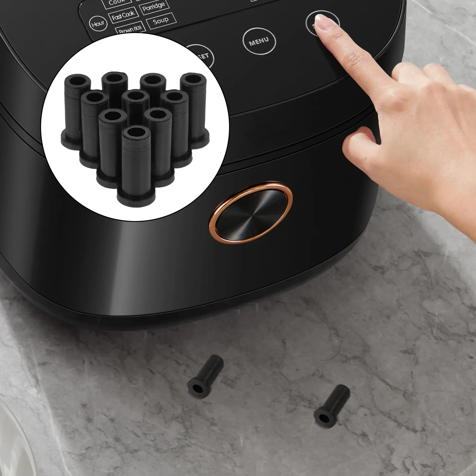 

10pcs Rubber Feet For Rice Pressure Cooker Durable Non-Slip Heat Insulating Pads Reduces Noise Vibration Stable Support