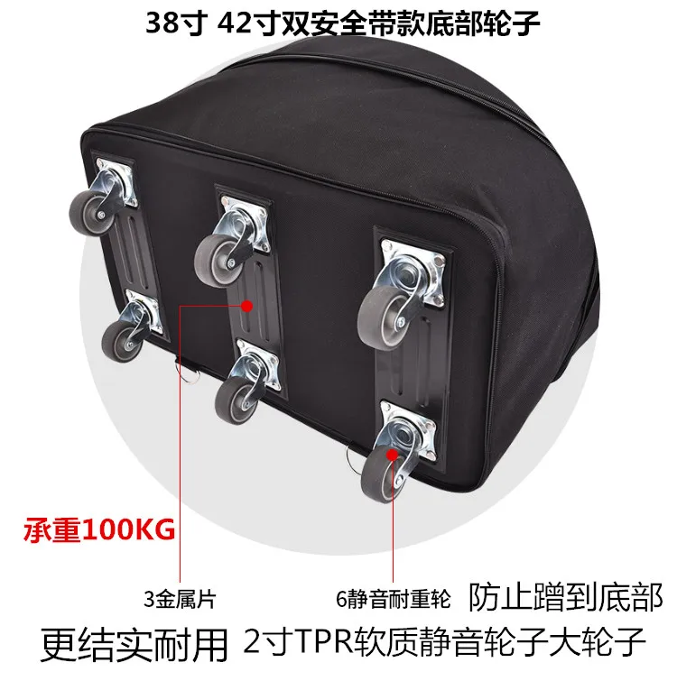 Portable Folding Luggage Bag Universal Wheel Overseas Air Consignment of Extra Large Capacity Telescopic Oxford Cloth Bag