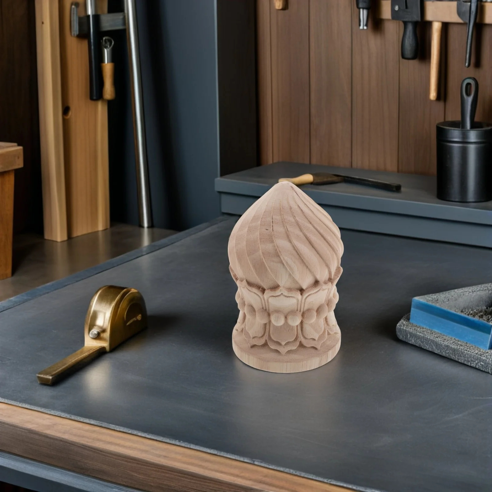 

Authentic Hand Carved Solid Wood Decorative Head Traditional Craft Design for Living Room Office Bookshelf Decoration