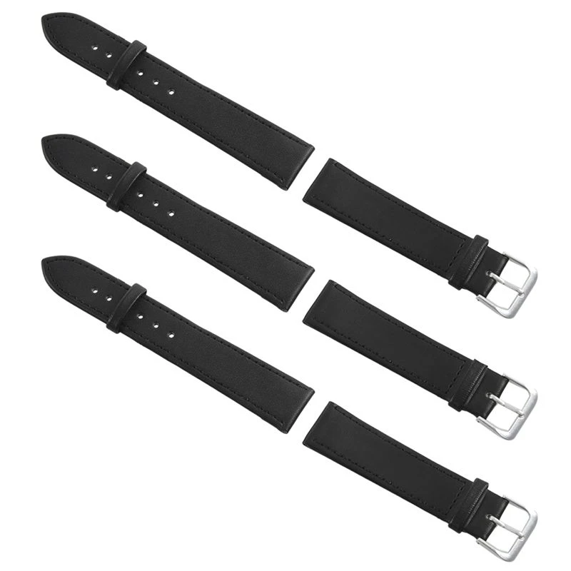 3X 20Mm PU Leather Color Black Bracelet Watch Bracelet New Fashion