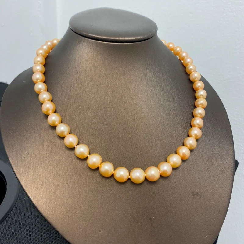 Wholesale Price High Quality 3A Freshwater Round Pearl Necklace, 925 Sterling Silver, Edison Pearl, Pink, For Jewelry Making,