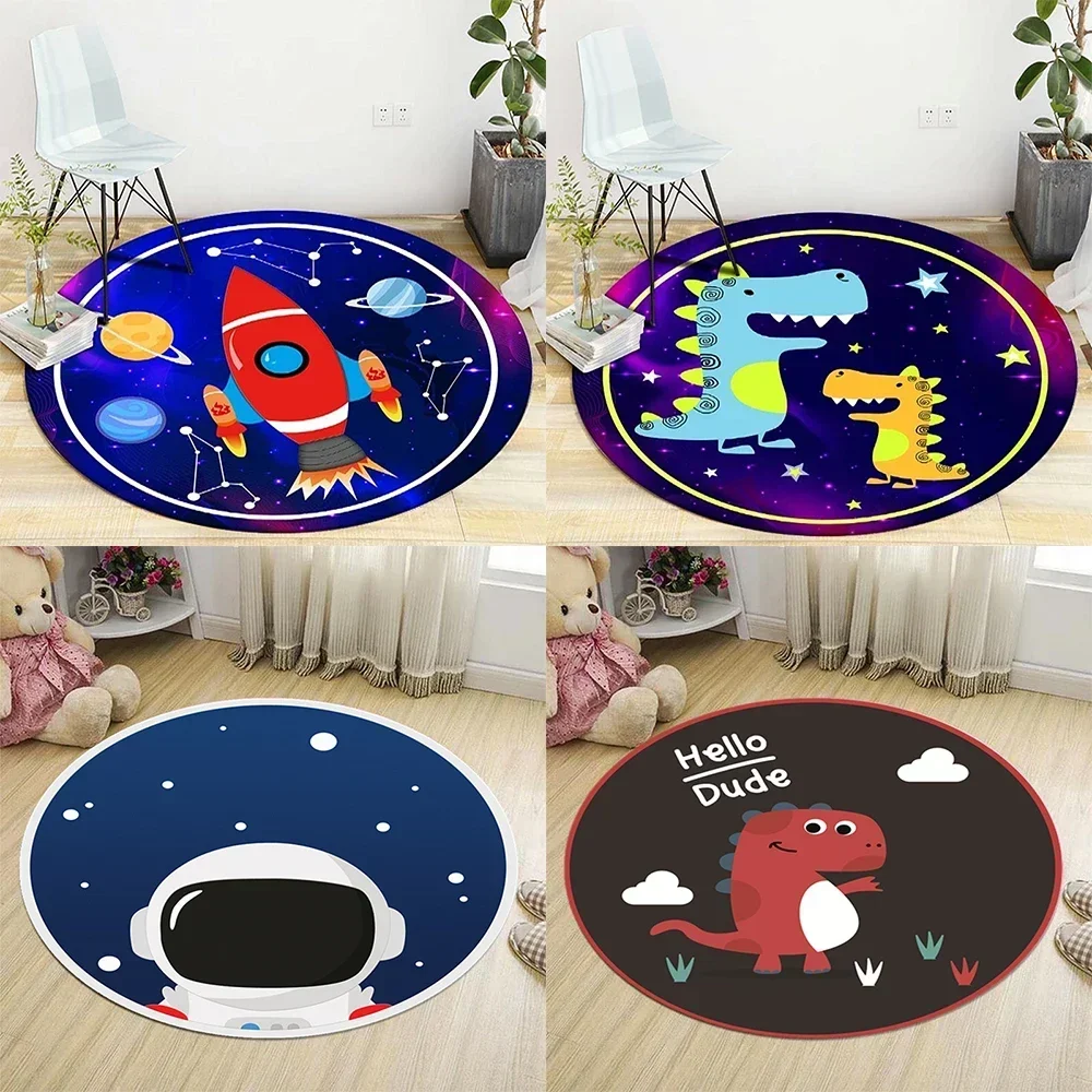 Cute cartoon printed pattern circular carpet home bedroom study children's room floor decoration