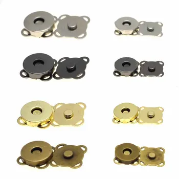10 sztuk / opakowanie Metalowe zatrzaski magnetyczne Zapięcia Przyciski Torebka Torebka Portfel Torby rzemieślnicze Części Akcesoria 15 mm 18 mm 4 kolory