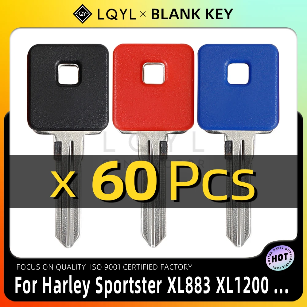 

LQYL 60 шт. новый пустой ключ для мотоцикла, замена необрезанных ключей для Harley Sportster XL883 XL1200 C N L R X48 X72 XL 883 1200