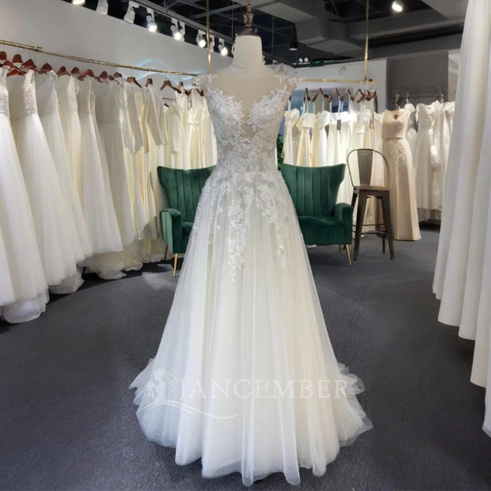 

Кружевное свадебное платье с круглым вырезом трапециевидной формы Vestidos De Novia свадебное платье без рукавов на пуговицах сзади свадебные платья Vestidos Cortos