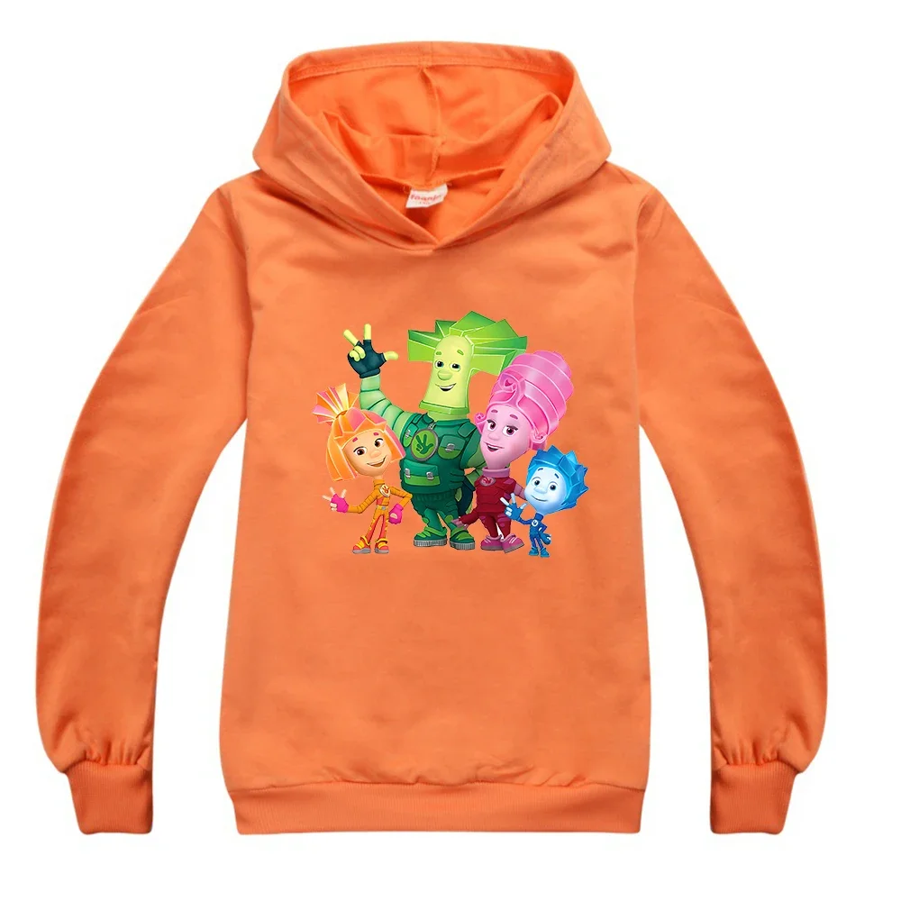 Kids Spring Autumn Hoodies for Boys Tops Cartoon The Fixies Sweatshirts Witch Wizard Funny Hooded Clothes Girls Long Sleeves