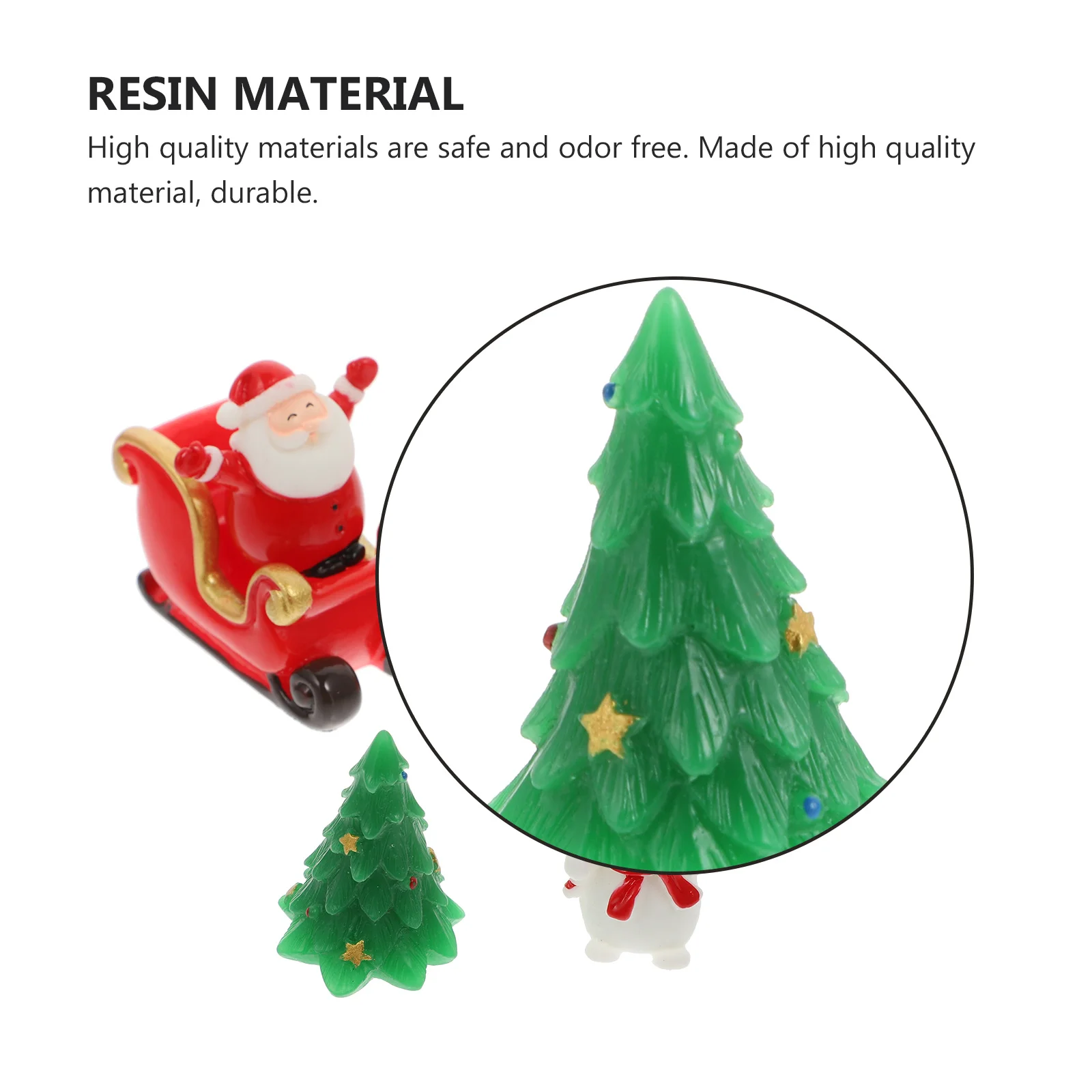 

5Pcs Christmas Snow Scene Resin Ornaments Cute Desktop Santa Claus Snowman Decorations Home Office Holiday Party Supplies