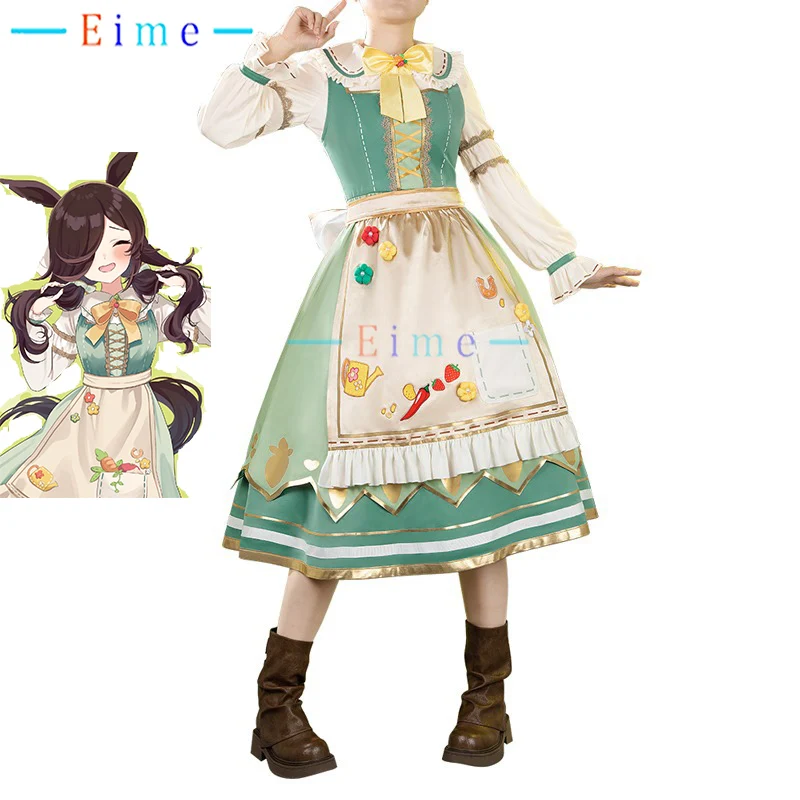 

Костюм для косплея «Рисовый душ», игра «Красивое дерби», милое платье горничной, униформа на Хэллоуин, праздничный наряд, одежда для девочек, индивидуальный заказ