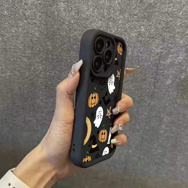 Capa de telefone abóbora fantasma elementos de halloween para realme 14 pro plus 5g 14x 13 12 11 10 9 8i 8 c75 c65 c63 c55 c53 doces tpu capa