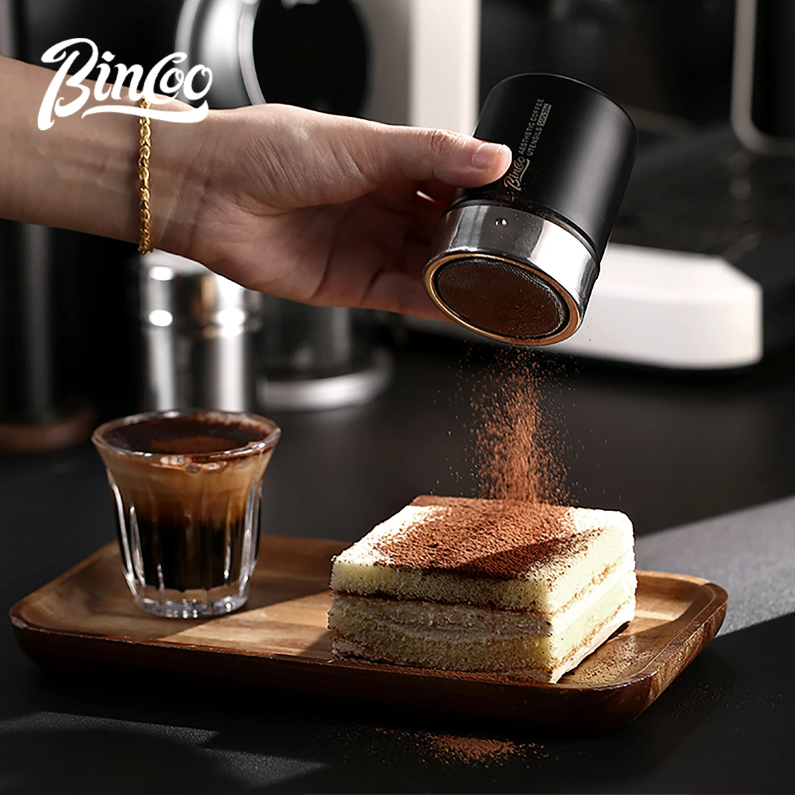 

Bincoo Stainless Steel Espresso Coffee Powder Spreader Fine Mesh Shaker Powder Sieve Sifter Professional Home Barista Accessorie