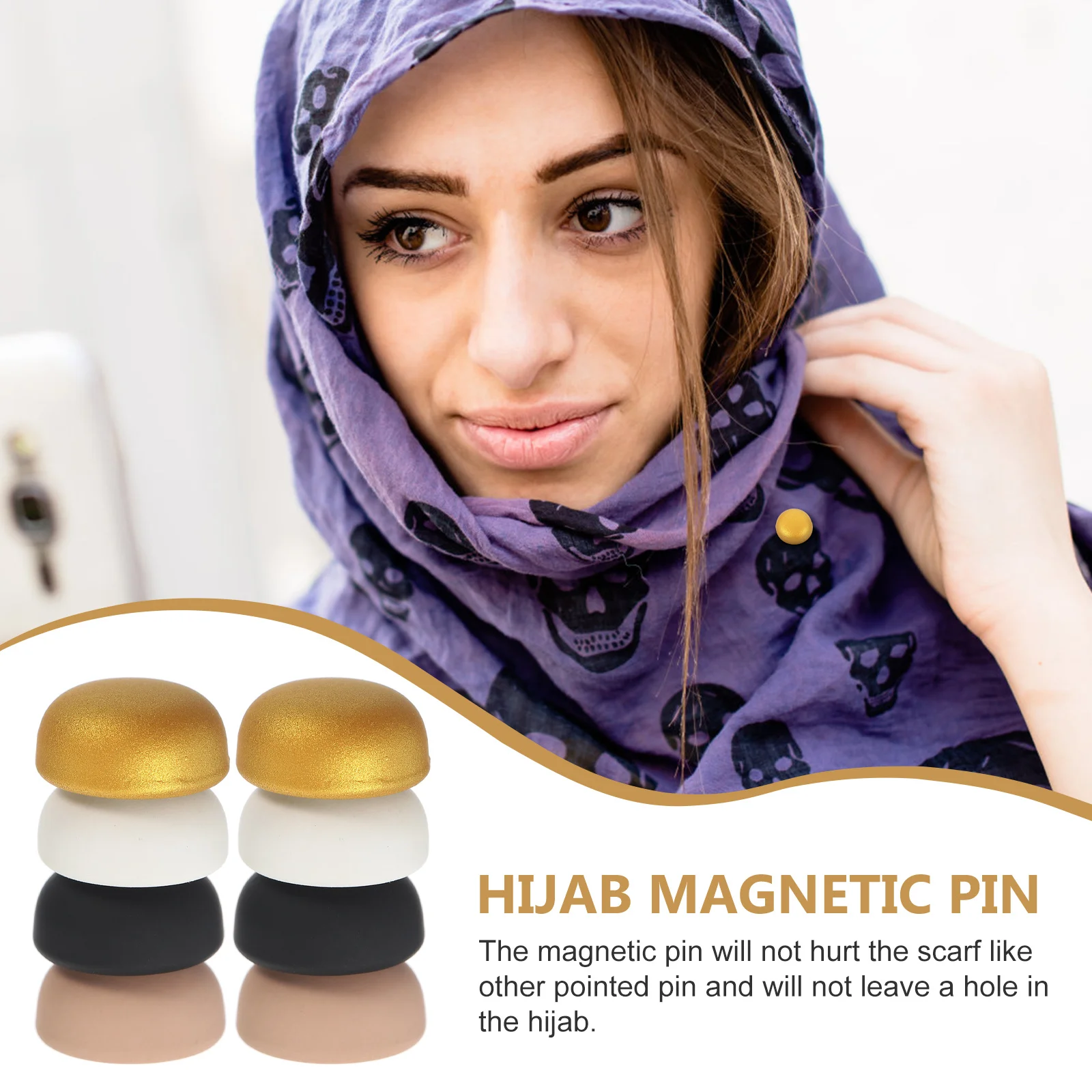 4 pz Scialle Spille Forte Magnete Sciarpa Clip Per Hijab Donne Resistente All'usura Spilla Magnetica Accessorio Compatto Riutilizzabile Multi-Uso pulsante