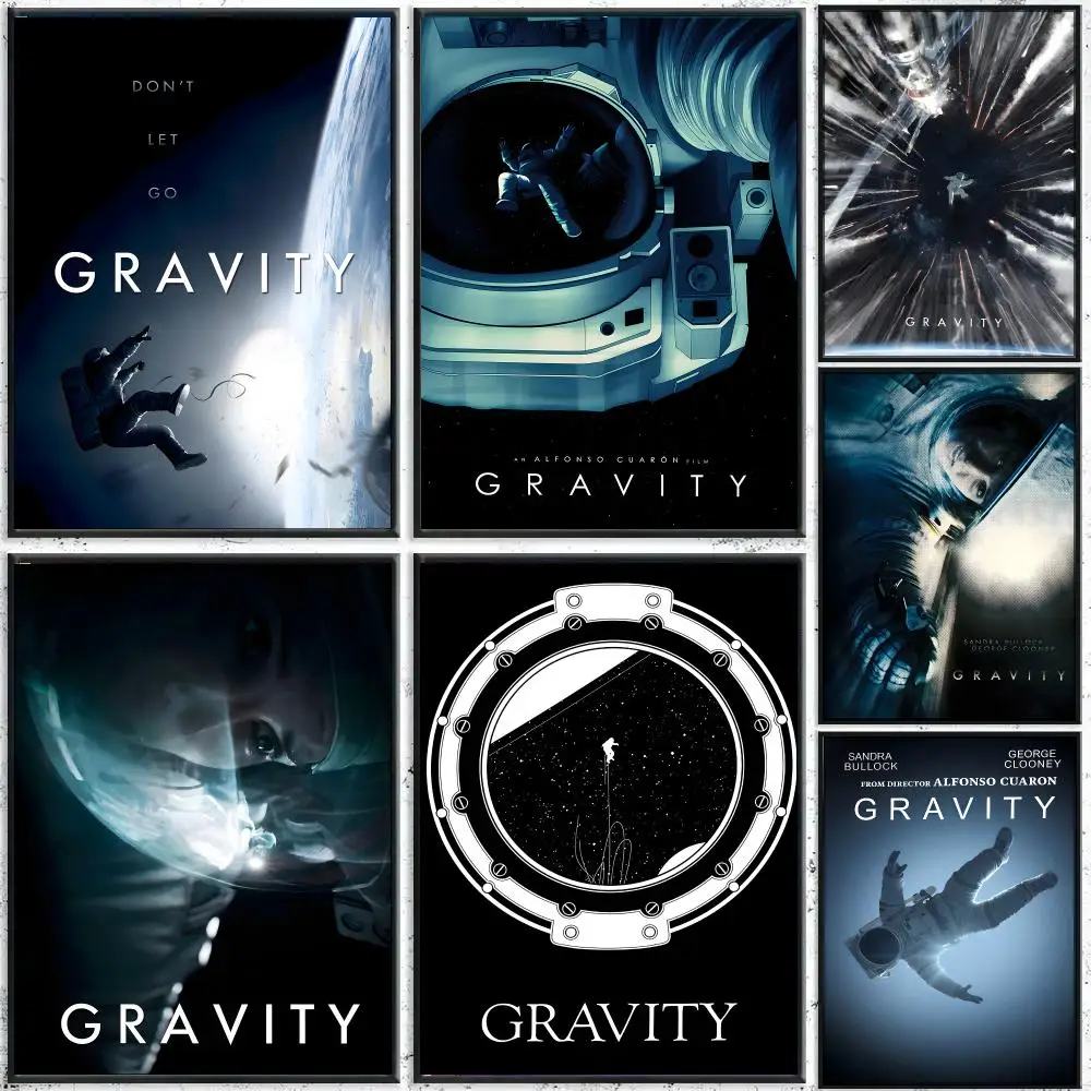 Gravity Classic Movie Decor Poster HD Waterproof Wall Decal for Study, Living Room & Garage, DIY Great Gift for Fans