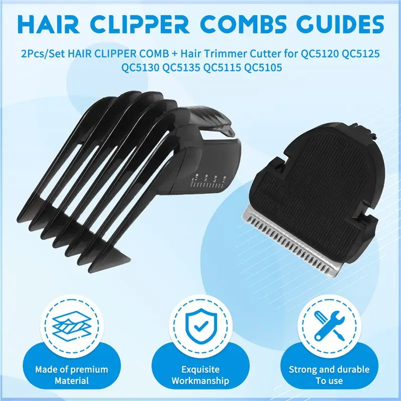 2Pcs/Set HAIR CLIPPER COMB + Hair Trimmer Cutter For QC5120 QC5125 QC5130 QC5135 QC5115 QC5105-A54Q