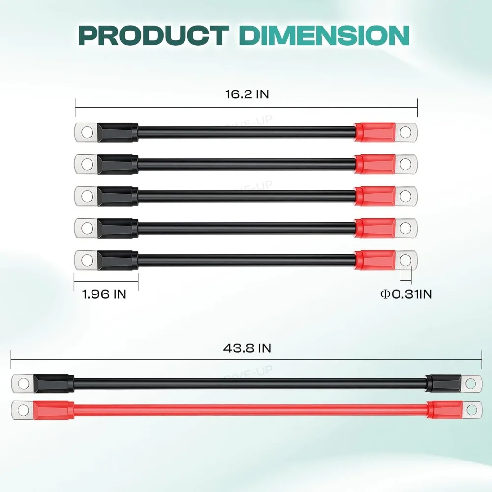 Heavy-Duty Golf Cart Battery Cable Kit for 36V/48V Models with 4 Gauge Wires and Easy Installation
