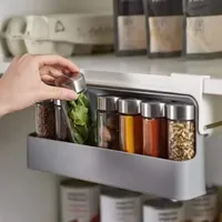 Self-Adhesive Spice Rack, Wall-Mounted Kitchen Organizer, Seasoning Storage Box