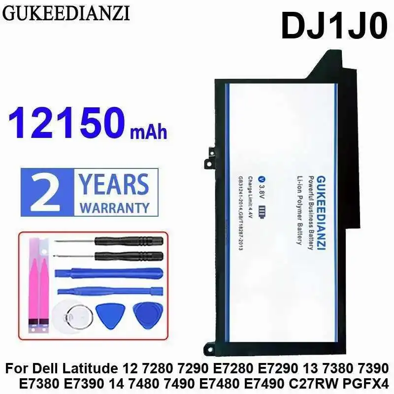 

Аккумулятор DJ1J0 12150 мАч для Dell Latitude 12 7280 7290 E7280 E7290 13 7380 7390 E7380 E7390 14 7480 7490 E7480 E7490 C27RW PGFX4