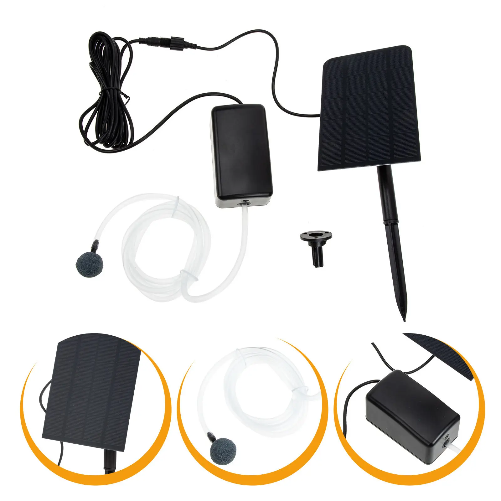 

Комплект солнечного кислородного насоса для аквариума: легкий, портативный, стабильная работа, аэрация для прудов на открытом воздухе