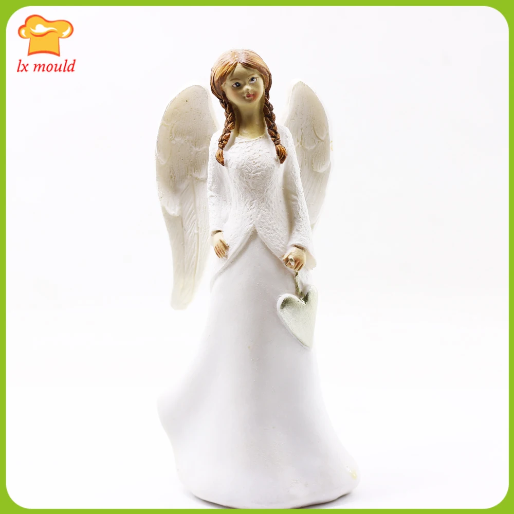 3D Angel Girl Candle Silicone Molds Resin Clay Soap  Home Decoration Religion Silicone Moulds