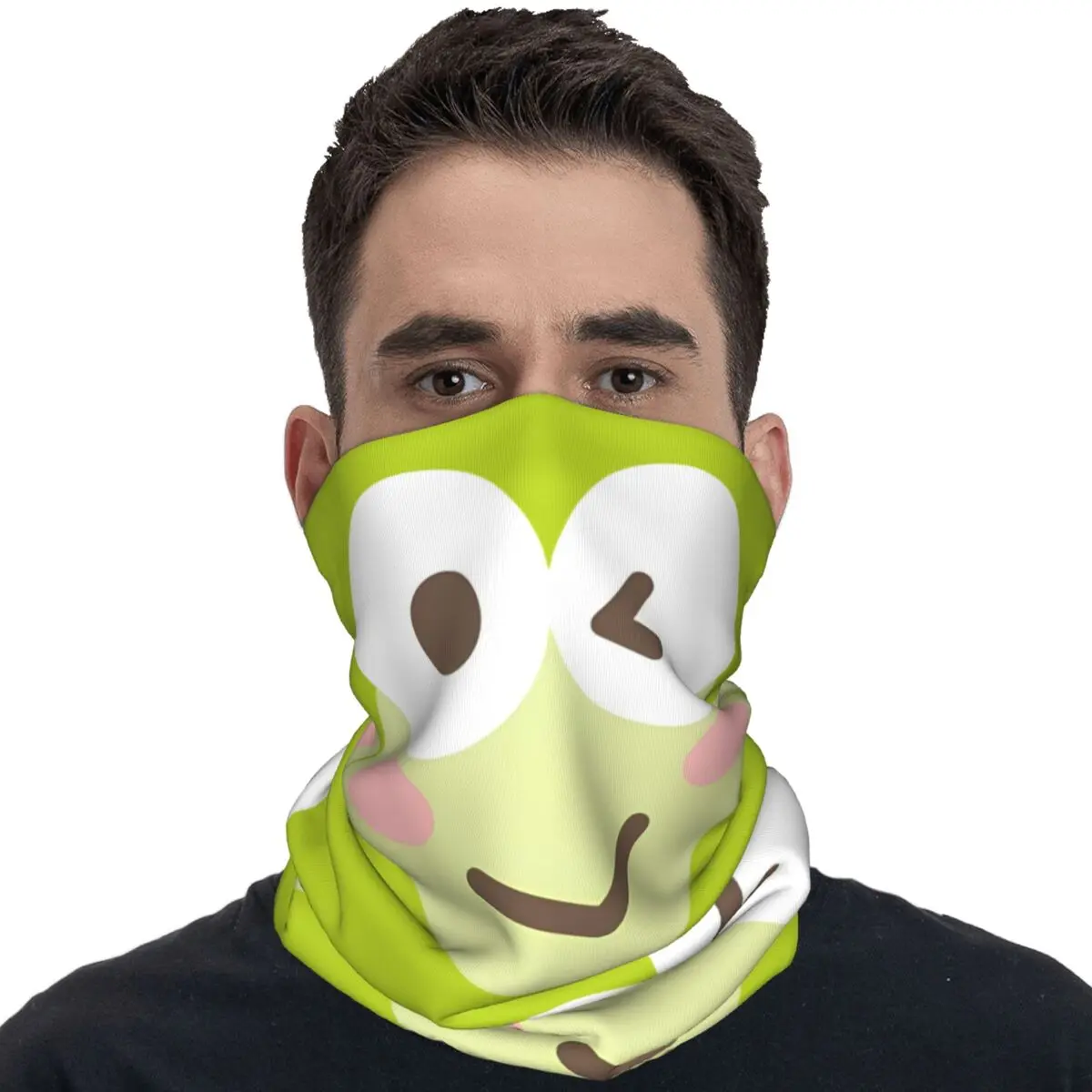 Keroppi Face Images Bandana Trendy Bicycle Mask Riding Fishing UV Protection Balaclava Custom DIY Neck Cover Face Masks