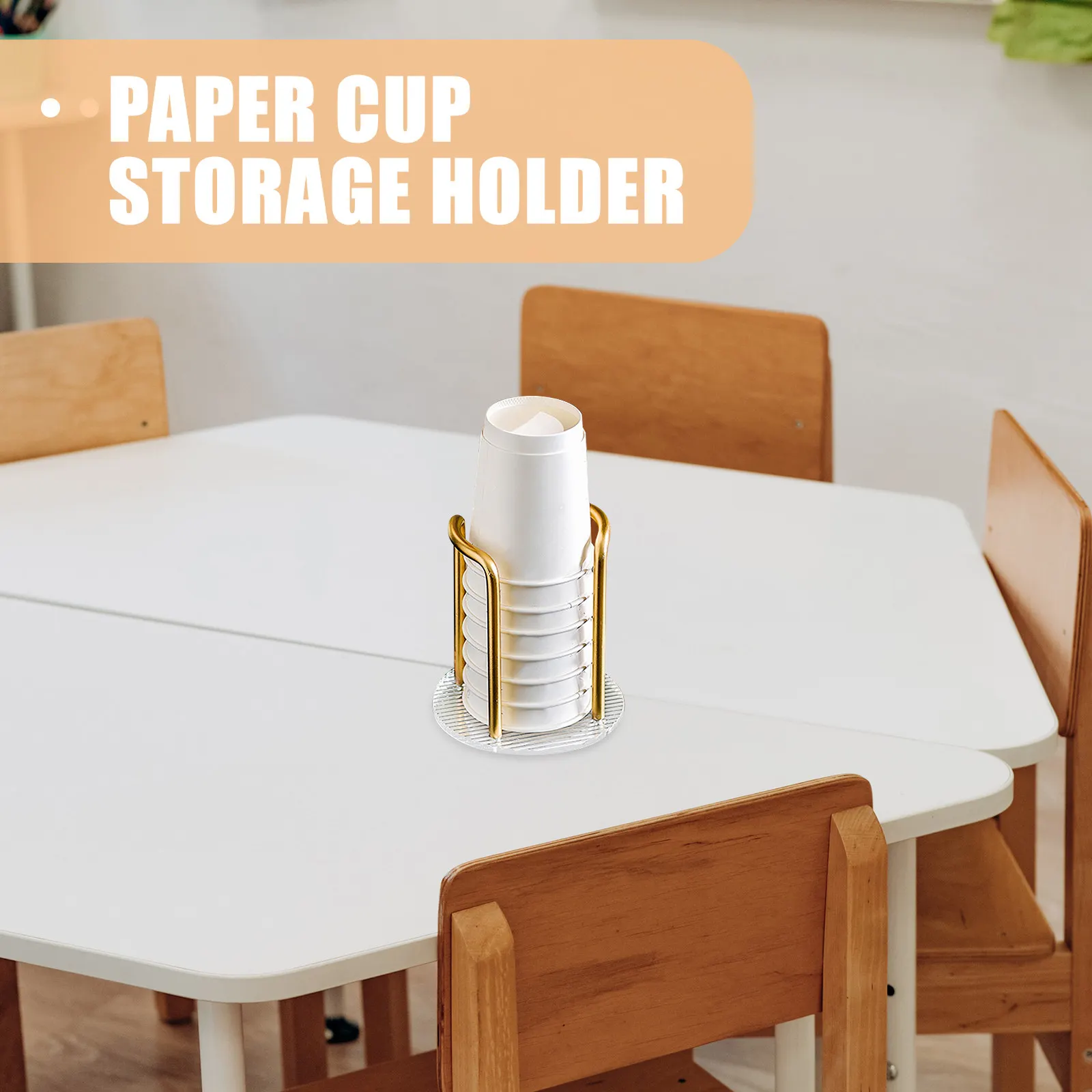 

Disposable Paper Cup Holder Organizer Unique Modeling Coffee Station Supplies Tabletop Storage Rack for Milk Tea Shop Office