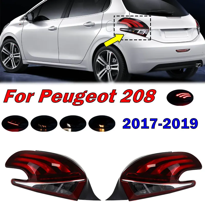 

Car Accessories Left Right LED Rear Tail Light Turn signal Warning Brake Foglamp For Peugeot 208 2017-2019 Taillight Assembly