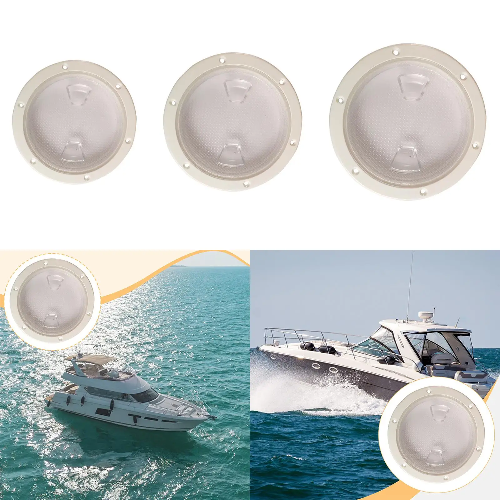 Circular Boat Deck Plate Cover Clear View Non Slip Surface Hatch for Marine Access RV Fishing Boat - view 5