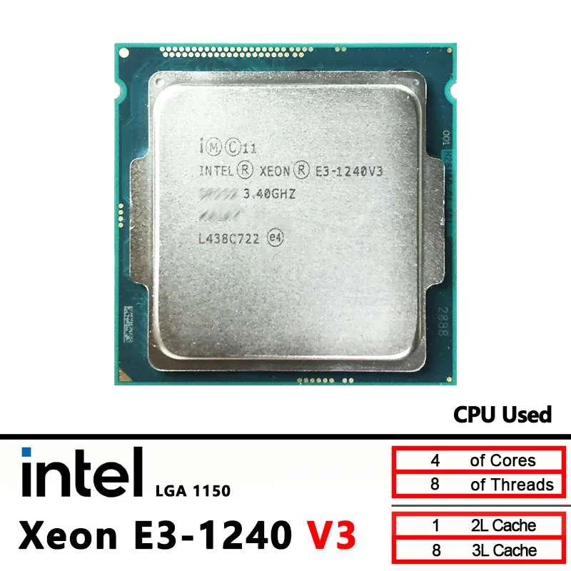 

Intel Xeon E3 1240V3 E3-1240 V3 3.4 GHz Used CPU processor 8M 80W LGA 1150