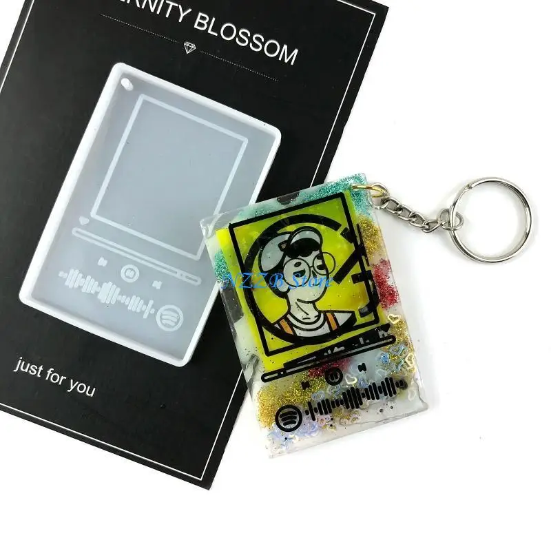 

T21F Shiny Music Pattern Silicone Mold Keychain Pendant Mold for Valentine Gift Craft