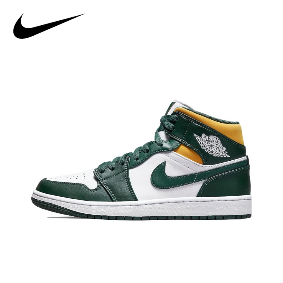 

Original Air Jordan 1 Mid "Sonics" For Women's and Men's Unisex Trend Retro Mid-Top Retro Classic Basketball Shoes 554724-371