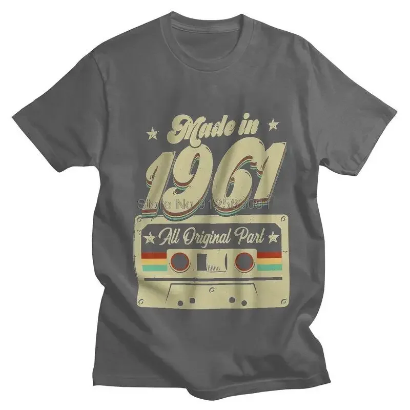 Made In 1961 60 Years Old Vintage T-shirt Men Streetwear T Shirt Short Sleeve Cotton 60th Old Birthday Tshirt Unique Tee Tops