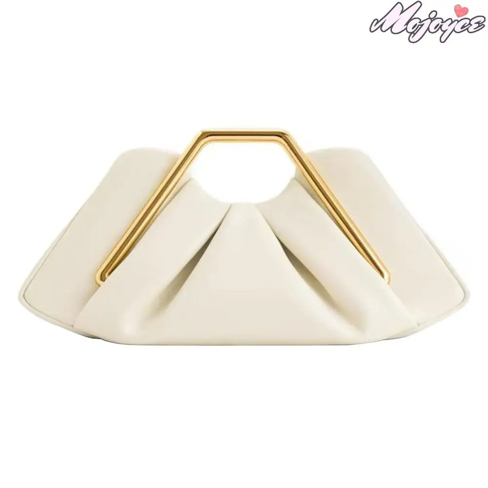 2025 حقائب يد جلدية فاخرة النساء مقبض معدني حقائب السهرة خمر مطوي سحابة مخلب محفظة حفلة العصرية جيب للهاتف المحمول #2