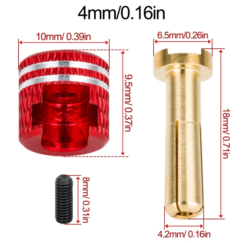 LowPro Bullet Plugs, Welding-Free Hard Shell Metal Heatsink, 4mm/5mm Set for RC Cars