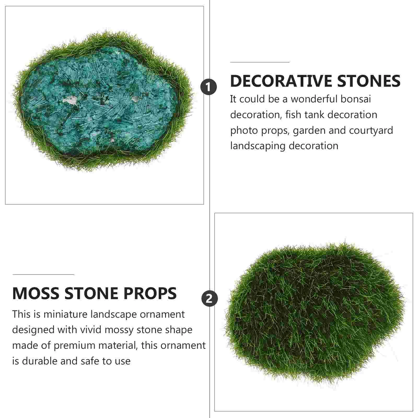 6 Pcs Artificial Moss Stone Mossy Design Simulated Stones Model Potted Plant Wall Materials Imitated Flocking Foam Faux