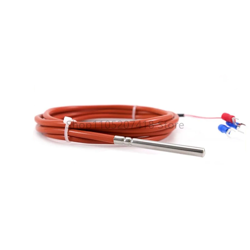 Three Wire PT100 PT1000 Temperature Sensor Platinum Thermal Resistance Silicone Wire Cable Waterproof Probe length 1M/2M/3M/5M